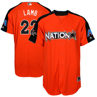 Men's National League Diamondbacks Jake Lamb Majestic Orange 2017 MLB All-Star Game Home Run Derby Player Jersey