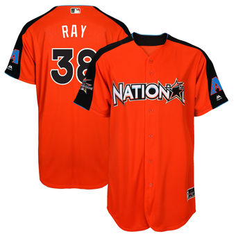 Men's National League Diamondbacks Robbie Ray Majestic Orange 2017 MLB All-Star Game Home Run Derby Player Jersey