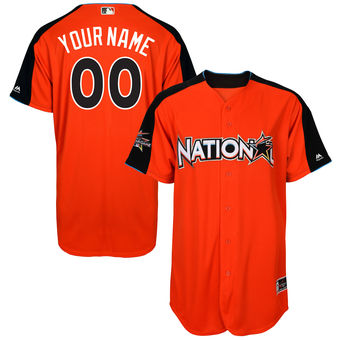 Men's National League Majestic Orange 2017 MLB All-Star Game Personalized Authentic Home Run Derby Jersey