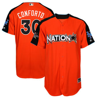 Men's National League Mets Michael Conforto Majestic Orange 2017 MLB All-Star Game Home Run Derby Player Jersey