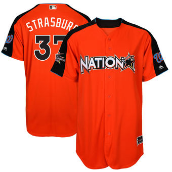 Men's National League Nationals Stephen Strasburg Majestic Orange 2017 MLB All-Star Game Home Run Derby Player Jersey