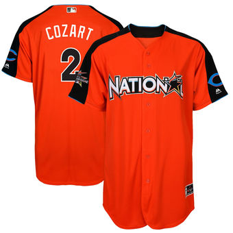 Men's National League Reds Zack Cozart Majestic Orange 2017 MLB All-Star Game Home Run Derby Player Jersey