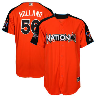 Men's National League Rockies Greg Holland Majestic Orange 2017 MLB All-Star Game Home Run Derby Player Jersey Men's National League Rockies Greg Holland Majestic Orange 2017 MLB All-Star Game Home Run Derby Player Jersey
