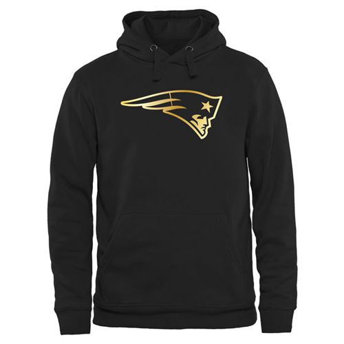 Men's New England Patriots Pro Line Black Gold Collection Pullover Hoodie Men's New England Patriots Pro Line Black Gold Collection Pullover Hoodie