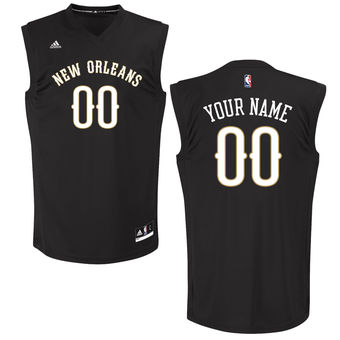 Men's Charlotte Hornets adidas Black Custom Chase Jersey