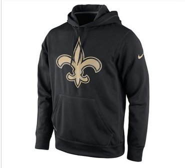 Men's New Orleans Saints Nike Black Warp Performance Pullover Hoodie