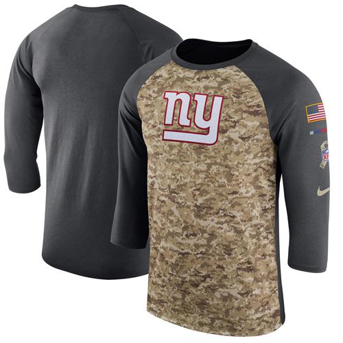 Men's New York Giants Nike Camo Anthracite Salute to Service Sideline Legend Performance Three-Quarter Sleeve T-Shirt Men's New York Giants Nike Camo Anthracite Salute to Service Sideline Legend Performance Three-Quarter Sleeve T-Shirt