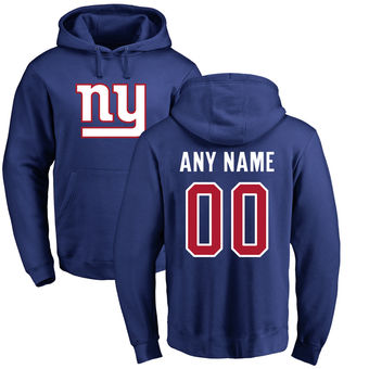 Men's New York Giants Pro Line Royal Any Name & Number Logo Personalized Pullover Hoodie