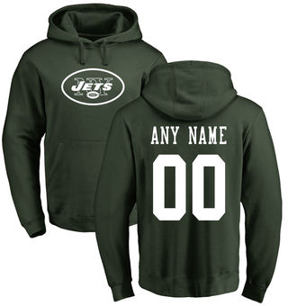 Men's New York Jets Pro Line Green Any Name & Number Logo Personalized Pullover Hoodie