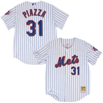 Men's New York Mets Mike Piazza 2000 Mitchell & Ness White Authentic Jersey Men's New York Mets Mike Piazza 2000 Mitchell & Ness White Authentic Jersey