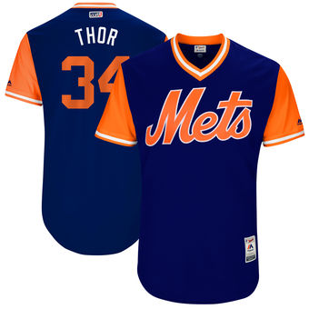 Men's New York Mets Noah Syndergaard Little League World Series Players Weekend Authentic Jersey Majestic Royal 2017 Players Weekend Authentic Jersey