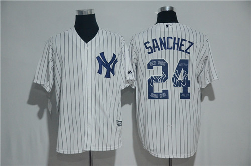 Men's New York Yankees #24 Gary Sanchez Majestic White 2017 Color Printing Cool Base Jersey Men's New York Yankees #24 Gary Sanchez Majestic White 2017 Color Printing Cool Base Jersey