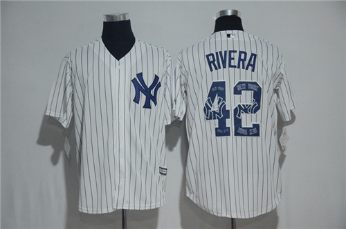 Men's New York Yankees #42 Mariano Rivera Majestic White 2017 Color Printing Cool Base Jersey