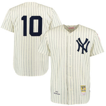 Men's New York Yankees Phil Rizzuto Mitchell & Ness Cream Navy Throwback 1956 Authentic Jersey