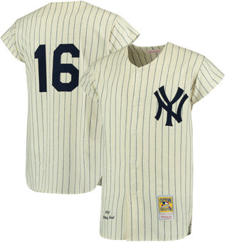 Men's New York Yankees Whitey Ford Mitchell & Ness Cream Authentic Jersey