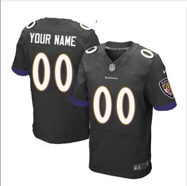 Men's Nike Baltimore Ravens Customized Elite Black Alternate NFL Jersey