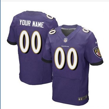 Men's Nike Baltimore Ravens Customized Elite Purple Team Color NFL Jersey