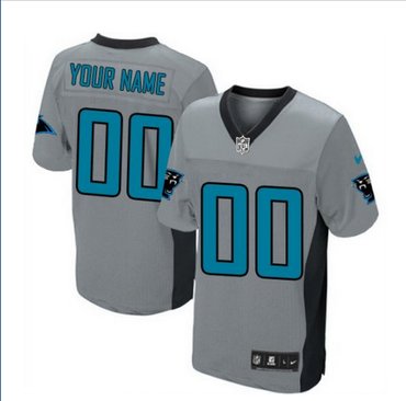 Men's Nike Carolina Panthers Customized Limited Grey Shadow NFL Jersey