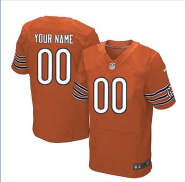 Men's Nike Chicago Bears Customized Elite Orange Alternate NFL Jersey