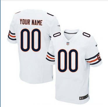 Men's Nike Chicago Bears Customized Elite White NFL Jersey