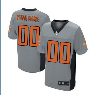 Men's Nike Chicago Bears Customized Limited Grey Shadow NFL Jersey