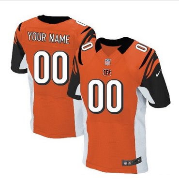 Men's Nike Cincinnati Bengals Customized Elite Orange Alternate NFL Jersey