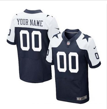 Men's Nike Dallas Cowboys Customized Elite Blue Thanksgiving Alternate NFL Jersey