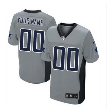 Men's Nike Dallas Cowboys Customized Limited Grey Shadow NFL Jersey Men's Nike Dallas Cowboys Customized Limited Grey Shadow NFL Jersey