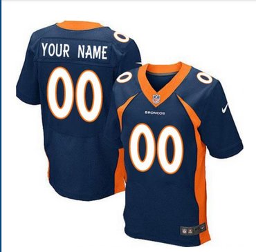 Men's Nike Denver Broncos Customized Elite Navy Blue Alternate NFL Jersey
