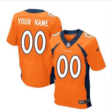 Men's Nike Denver Broncos Customized Elite Orange Team Color NFL Jersey