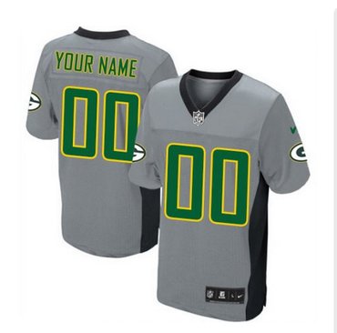 Men's Nike Green Bay Packers Customized Limited Grey Shadow NFL Jersey Men's Nike Green Bay Packers Customized Limited Grey Shadow NFL Jersey