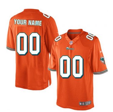 Men's Nike Miami Dolphins Customized Limited Orange Alternate NFL Jersey