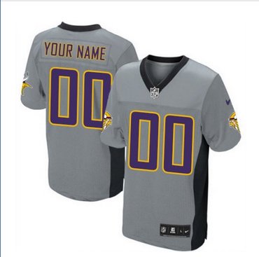 Men's Nike Minnesota Vikings Customized Elite Grey Shadow NFL Jersey