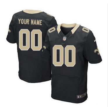 Men's Nike New Orleans Saints Customized Elite Black Team Color NFL Jersey