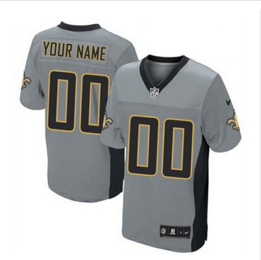 Men's Nike New Orleans Saints Customized Limited Grey Shadow NFL Jersey