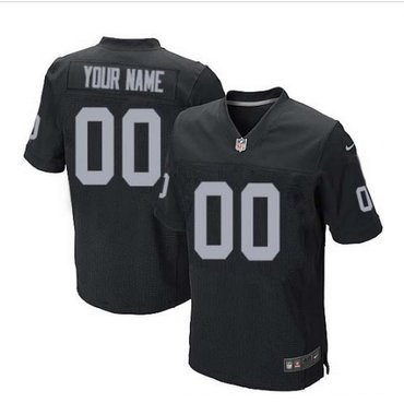 Men's Nike Oakland Raiders Customized Elite Black Team Color NFL Jersey