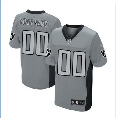 Men's Nike Oakland Raiders Customized Elite Grey Shadow NFL Jersey