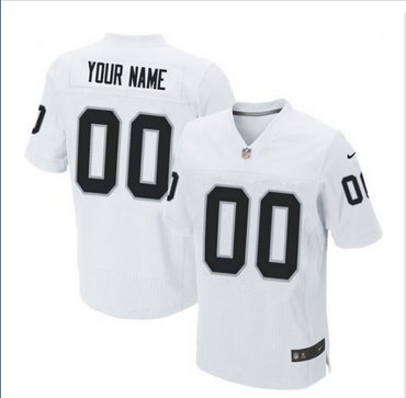 Men's Nike Oakland Raiders Customized Elite White NFL Jersey