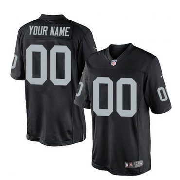 Men's Nike Oakland Raiders Customized Limited Black Team Color NFL Jersey