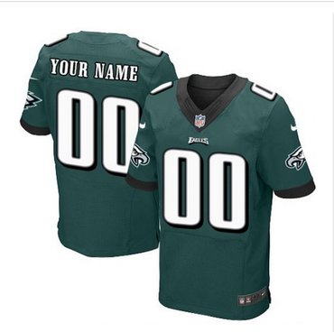 Men's Nike Philadelphia Eagles Customized Elite Midnight Green Team Color NFL Jersey