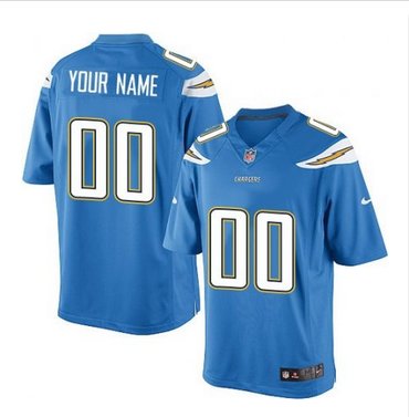 Men's Nike San Diego Chargers Customized Limited Electric Blue Alternate NFL Jersey