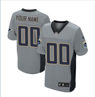 Men's Nike Los Angeles Rams Customized Elite Grey Shadow NFL Jersey