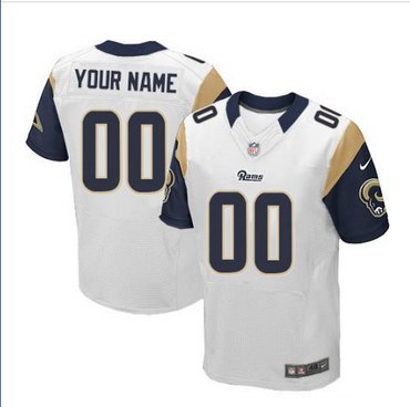 Men's Nike Los Angeles Rams Customized Elite White NFL Jersey