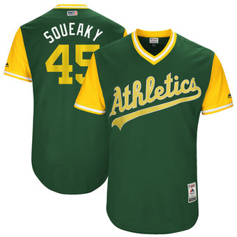 Men's Oakland Athletics Jharel Cotton Squeaky Majestic Green 2017 Players Weekend Authentic Jersey Men's Oakland Athletics Jharel Cotton Squeaky Majestic Green 2017 Players Weekend Authentic Jersey