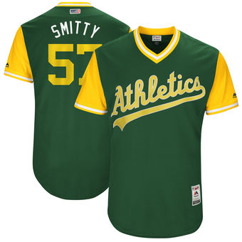 Men's Oakland Athletics Josh Smith Smitty Majestic Green 2017 Players Weekend Authentic Jersey Men's Oakland Athletics Josh Smith Smitty Majestic Green 2017 Players Weekend Authentic Jersey