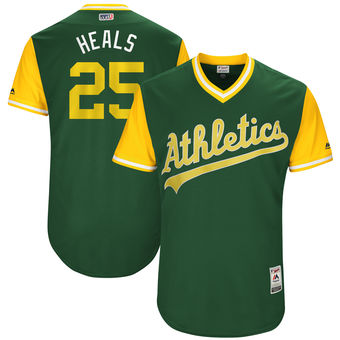 Men's Oakland Athletics Ryon Healy Heals Majestic Green 2017 Players Weekend Authentic Jersey Men's Oakland Athletics Ryon Healy Heals Majestic Green 2017 Players Weekend Authentic Jersey
