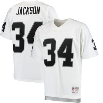 Men's Oakland Raiders Bo Jackson Mitchell & Ness White 1988 Replica Retired Player Jersey