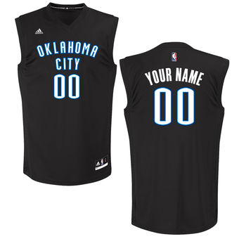 Men's Oklahoma City Thunder adidas Black Custom Chase Jersey