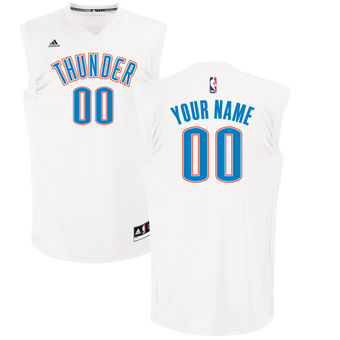 Men's Oklahoma City Thunder adidas White Custom Chase Jersey