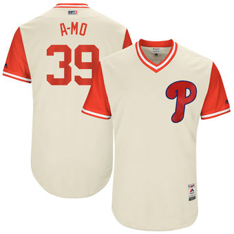 Men's Philadelphia Phillies Adam Morgan A-Mo Majestic Tan 2017 Players Weekend Authentic Jersey
